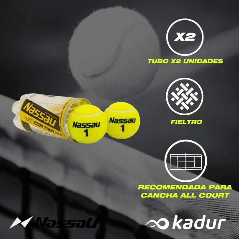Tubo Pelotas Tenis Nassau Czar Tour X2U