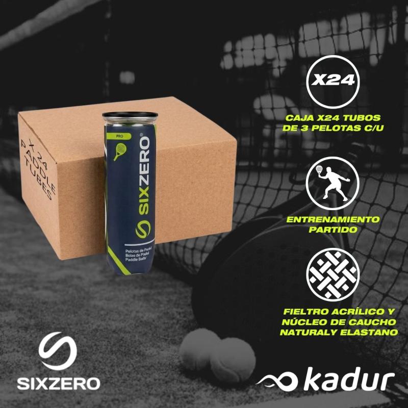 Caja X24 Tubos Pelotas Sixzero Padel Pro X3 c/u