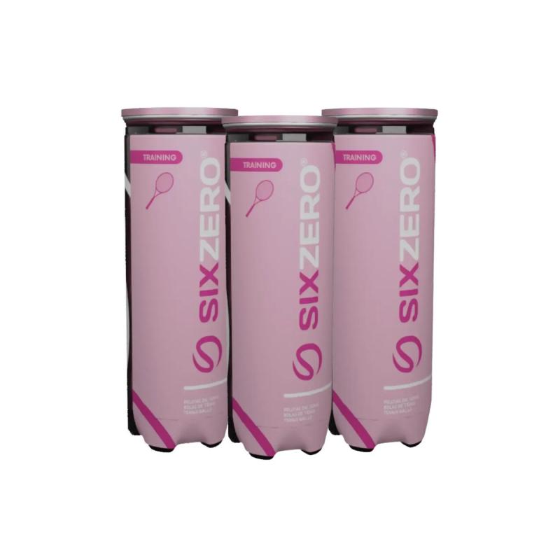 Pelotas Padel Sixzero Training X3 Tubos Importadas Rosas