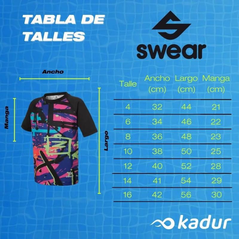 Remera UV Infantil Swear Manga Corta