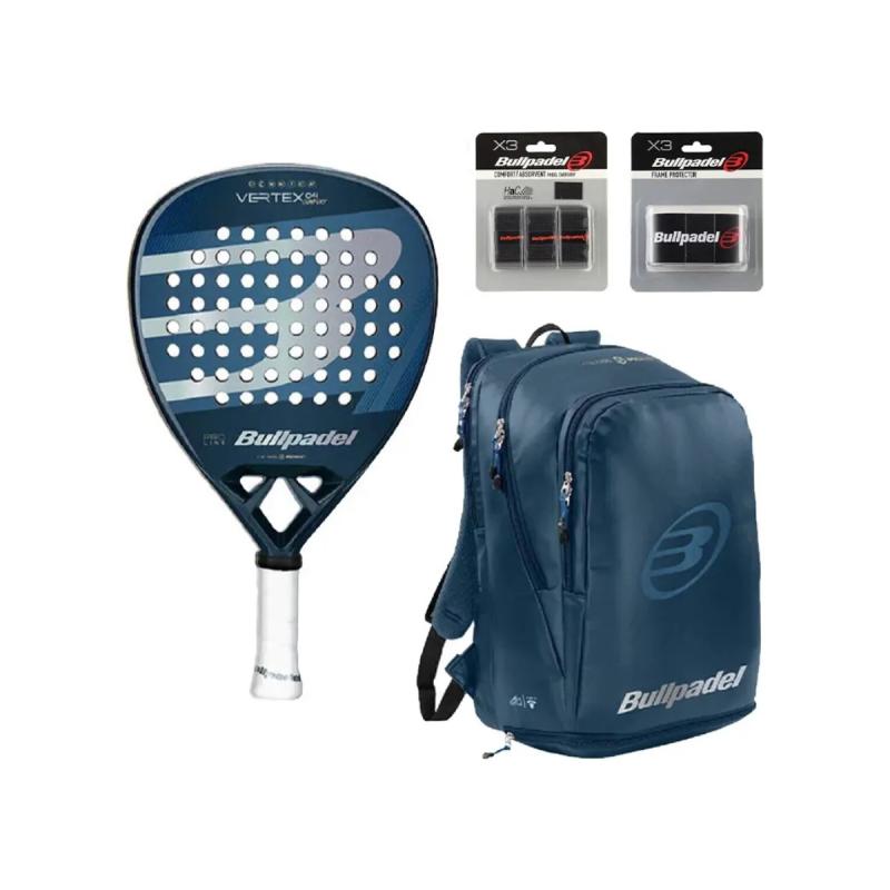 Pack Bullpadel Vertex 04 Pala Mochila Cubre Grip Proteccion