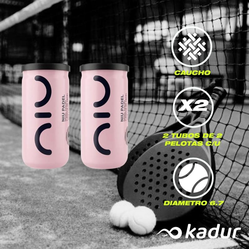 Tubos Padel Niu X2 Pelotas c/u Profesional Pack X2