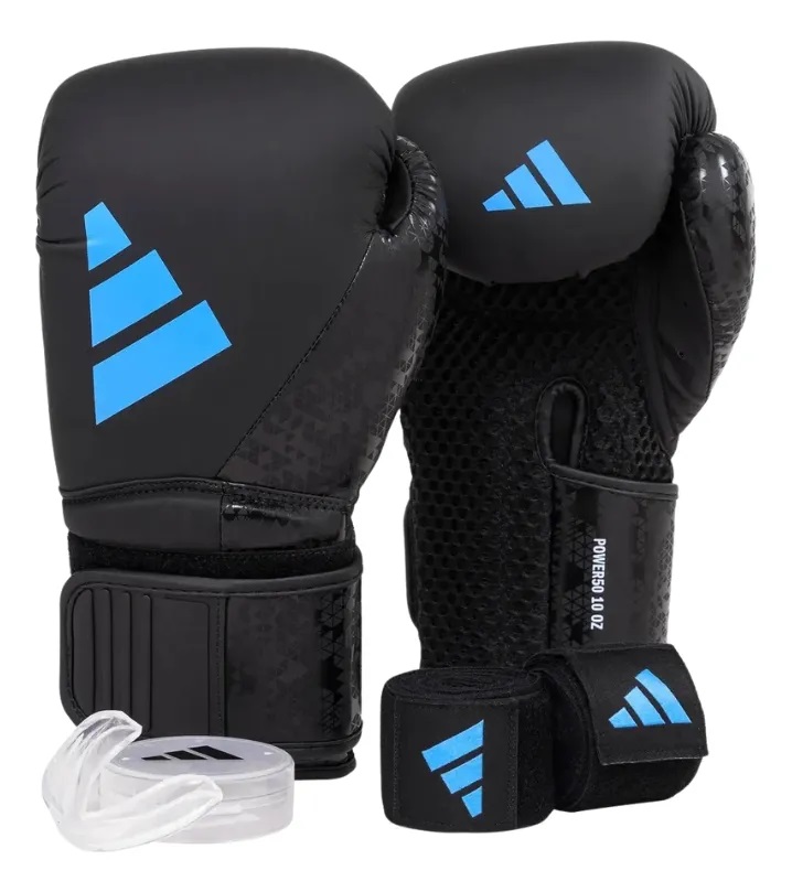 Combo Adidas Boxeo Combat + Vendas + Bucal