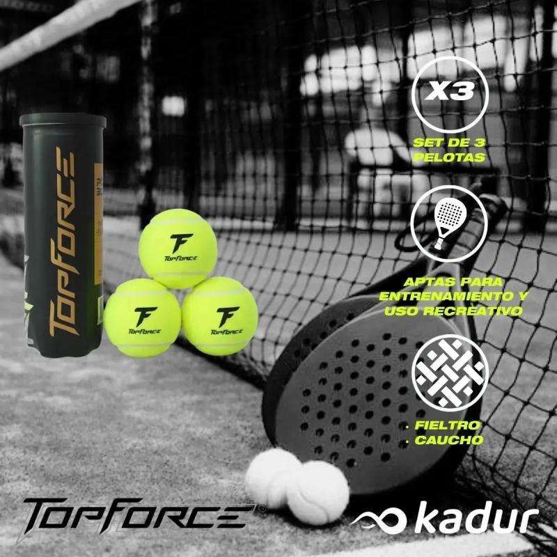 Tubos Top Force X3 Pelotas Padel Combo X3 Entrenamiento