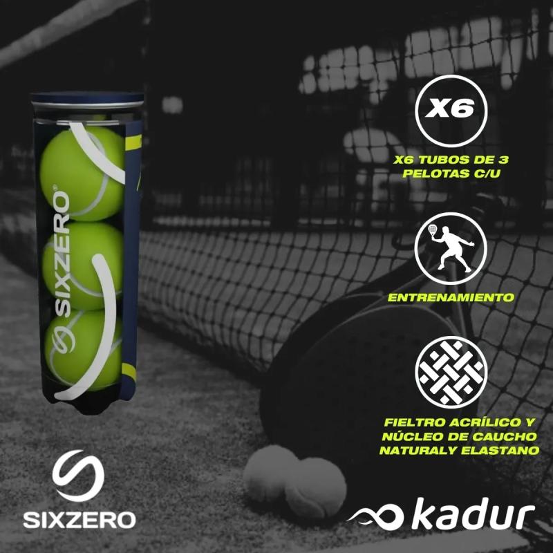 Pelotas Sixzero Padel 2.0 Pro Kit x6 Tubos