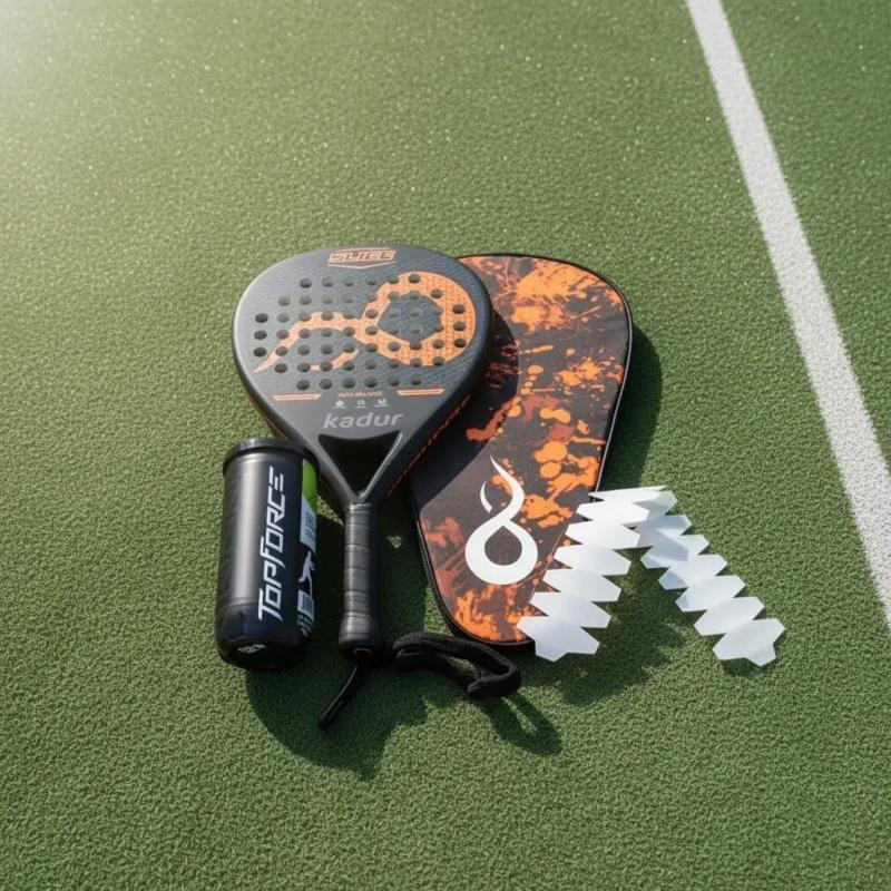 Paleta Padel Kadur Slice Protector Funda Tubo X2 Pelotas Combo