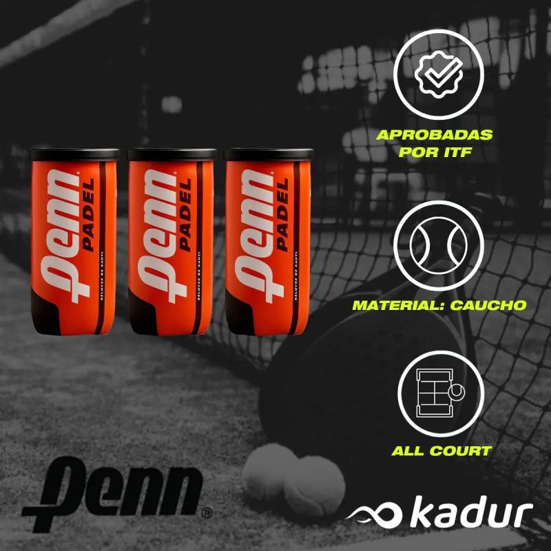 Tubo Pelotas Penn Padel Kit x3 Tubos