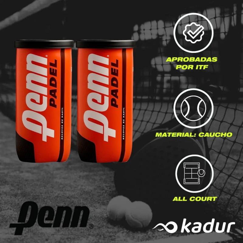 Tubo Pelotas Penn Padel Kit x2 Tubos