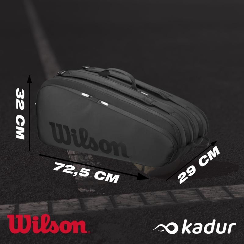 Bolso Tenis Raquetero Wilson Noir Tour Porta 12 Raquetas
