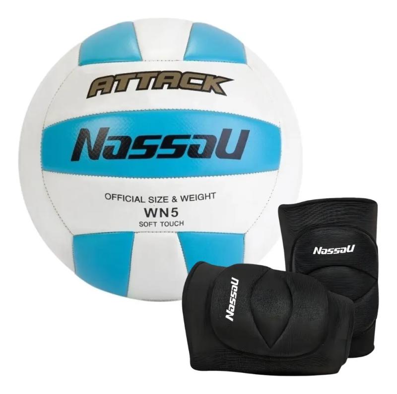 Combo Rodilleras Nassau Cover + Pelota Voley Nassau Attack