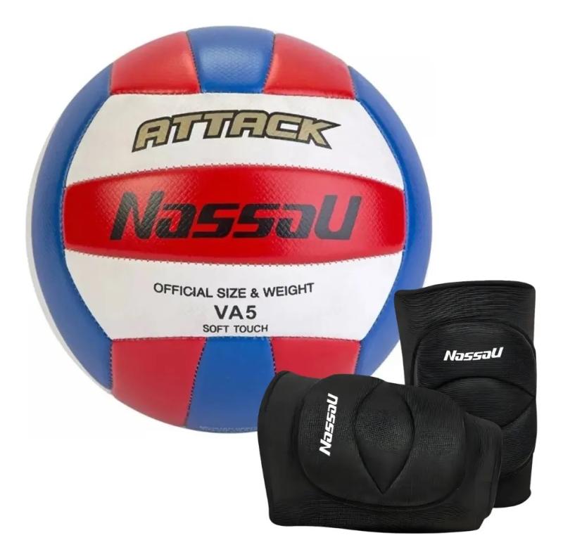Combo Rodilleras Nassau Cover + Pelota Voley Nassau Attack