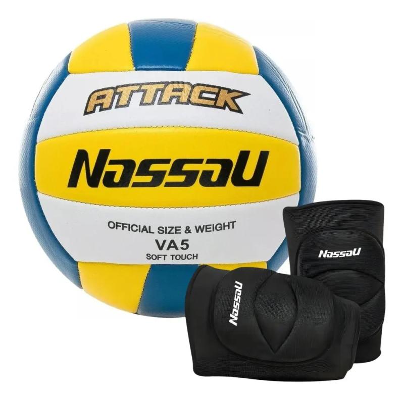 Combo Rodilleras Nassau Cover + Pelota Voley Nassau Attack