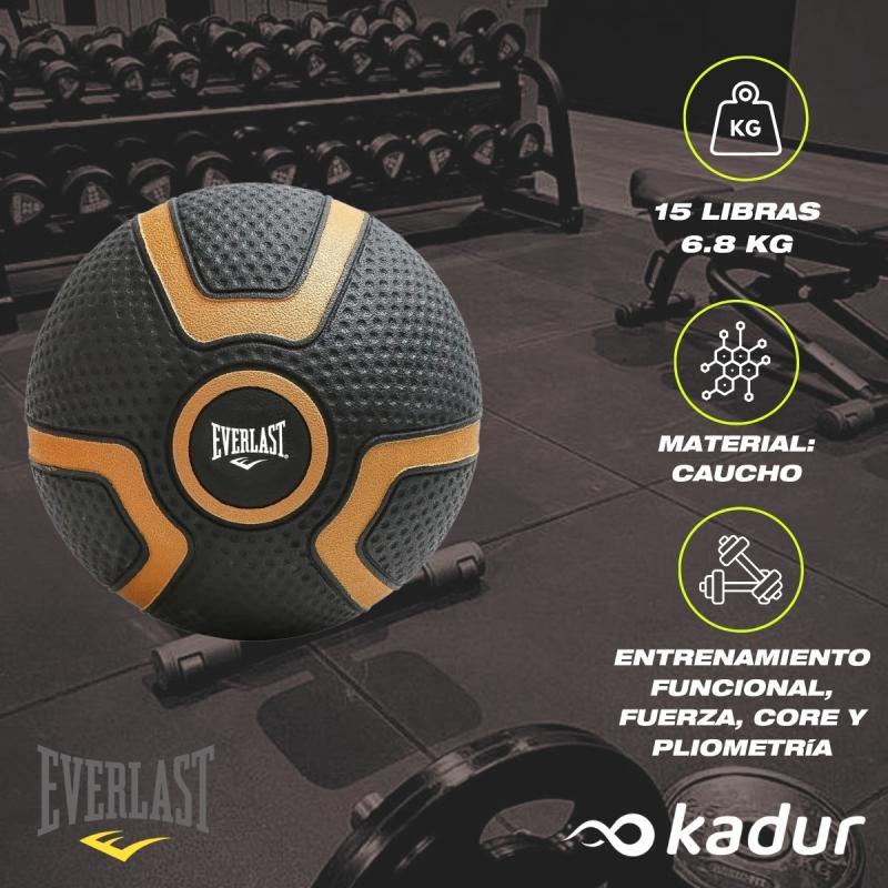 Medicine Ball Everlast 15 Lb 6.8 Kg Caucho Funcional