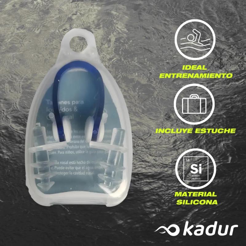 Kit Tapones Oídos + Clip Nasal Aquatech 90