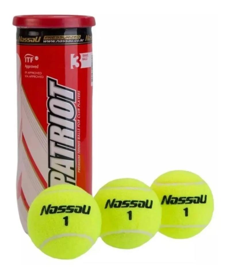 Tubo Pelotas Tenis Nassau Patriot x3