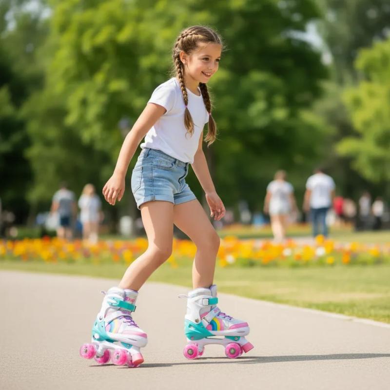 Patin Artistico Junior Luces Stemax Ajustable Regulable