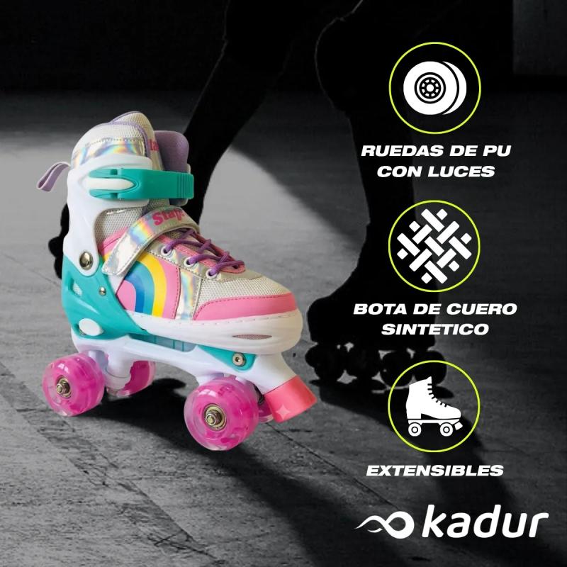 Patin Artistico Junior Luces Stemax Ajustable Regulable