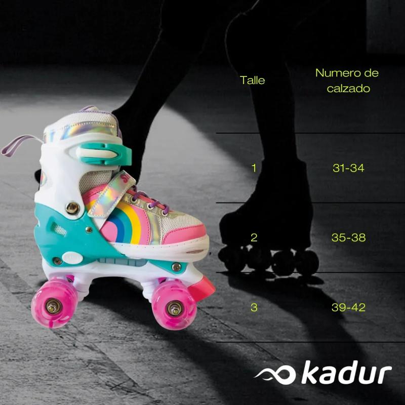 Patin Artistico Junior Luces Stemax Ajustable Regulable