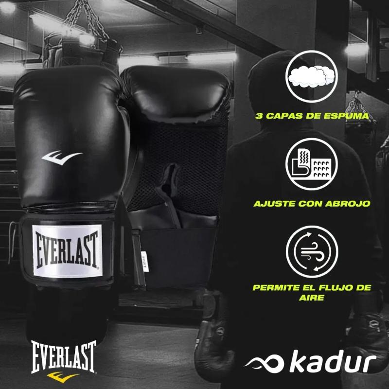 Combo Guantes Everlast Pro Style Azul + Bucal Everlast Azul