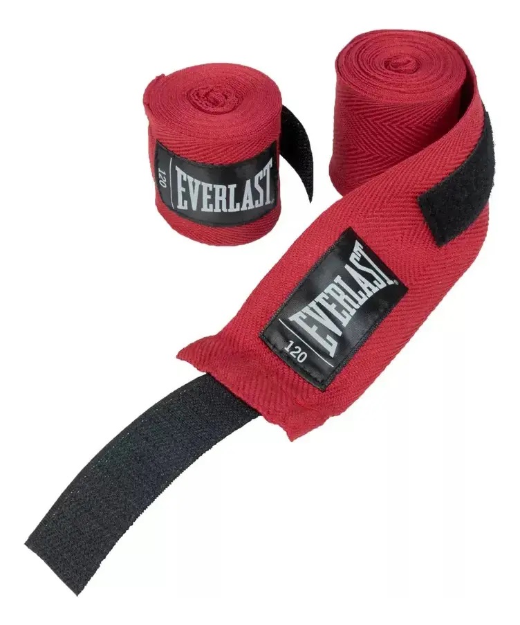 Combo Guantes Everlast Pro Style Rojo + Bucal Everlast Negro + Vendas Everlast 3.05