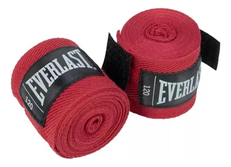 Combo Guantes Everlast Pro Style Rojo + Bucal Everlast Negro + Vendas Everlast 3.05