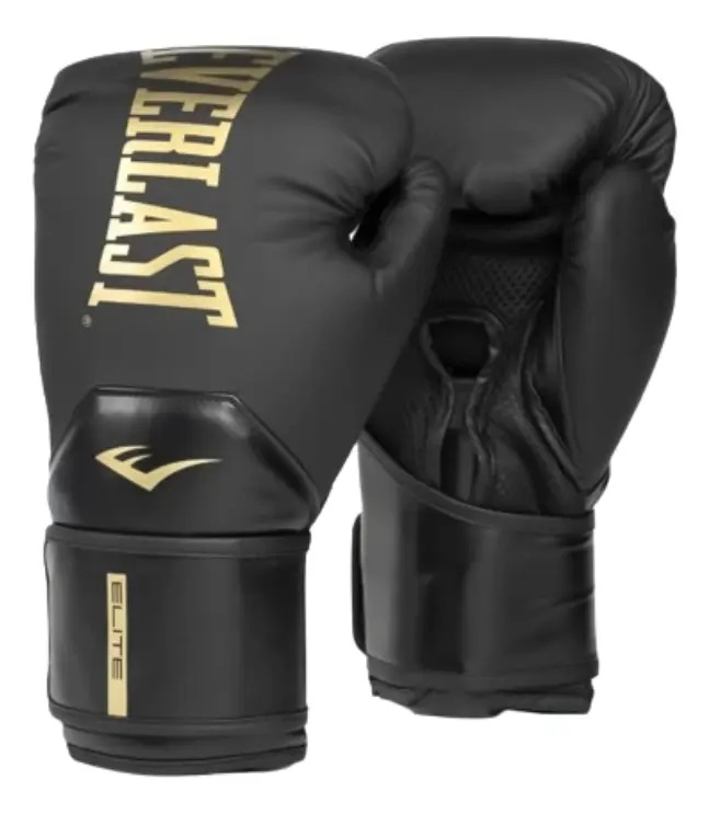 Combo Guantes Everlast Pro Style Elite Negro + Bucal Everlast Negro
