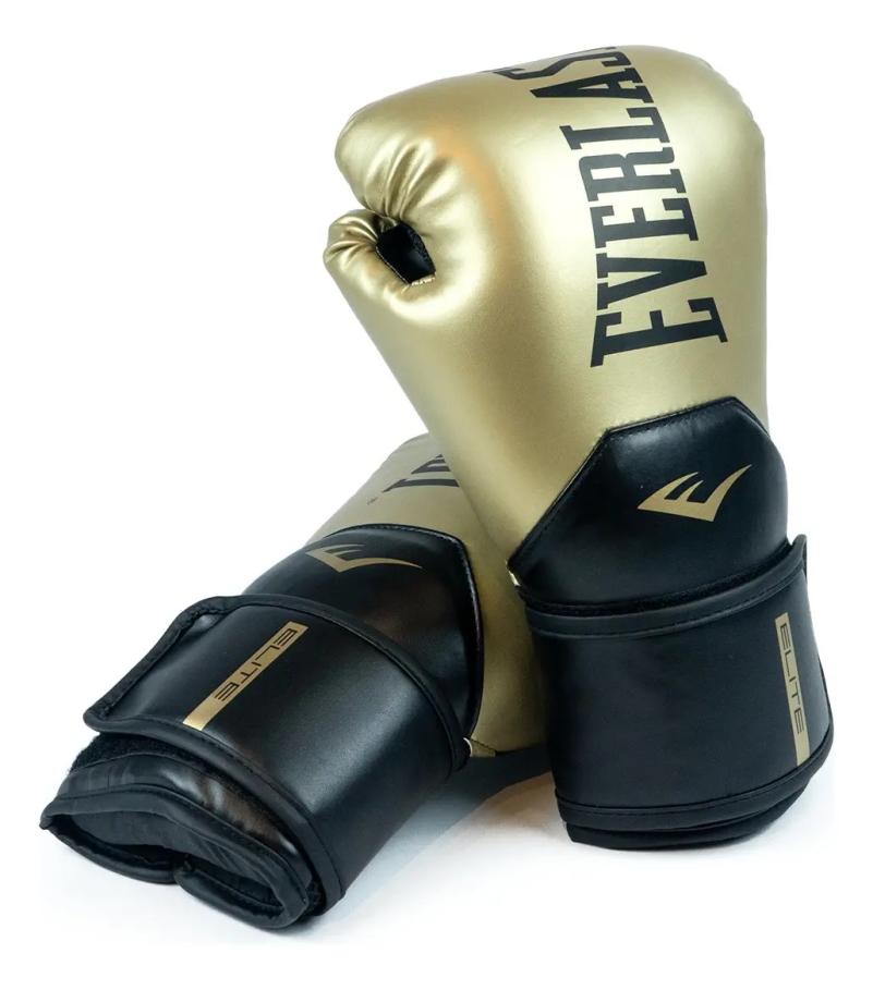 Combo Guantes Everlast Pro Style Elite Dorado + Bucal Everlast Negro