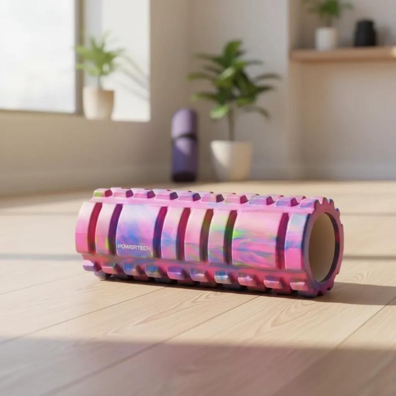 Rolo Powertech Texturado Yoga Pilates 35 Cm