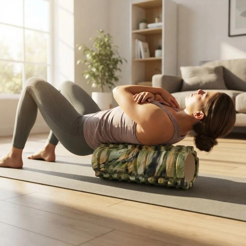 Rolo Powertech Texturado Yoga Pilates 35 Cm