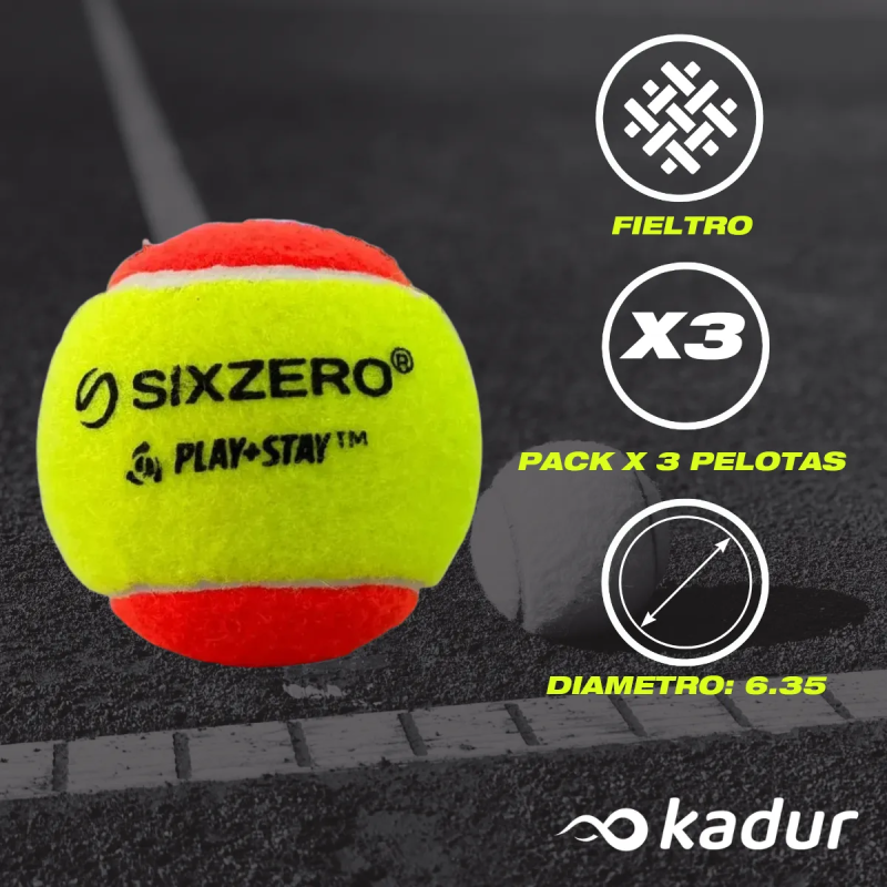 Pelota Tenis Sixzero Stage 2 Baja Presión