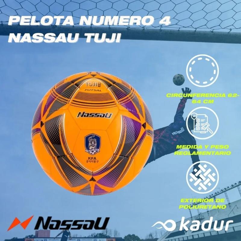 Pelotas Nassau N4 Futsal Tuji X3U Combo Inflador