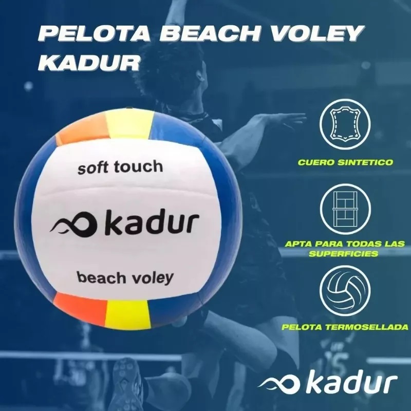 Pelota De Voley Playa Kadur Pack + Inflador Nassau