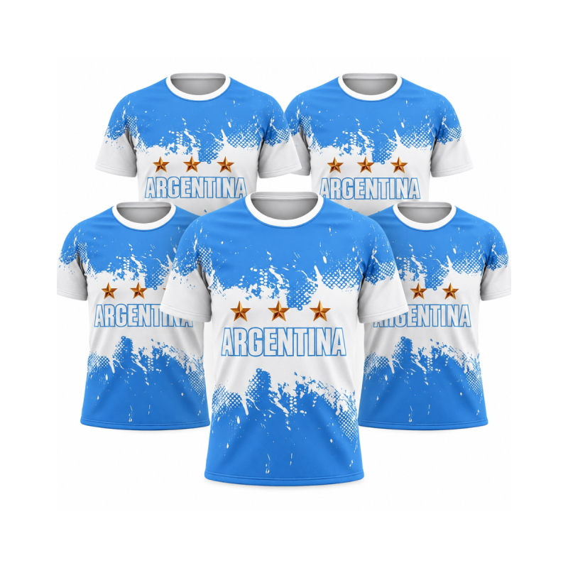 Pack X5 Camisetas Futbol Argentina Para Sublimar