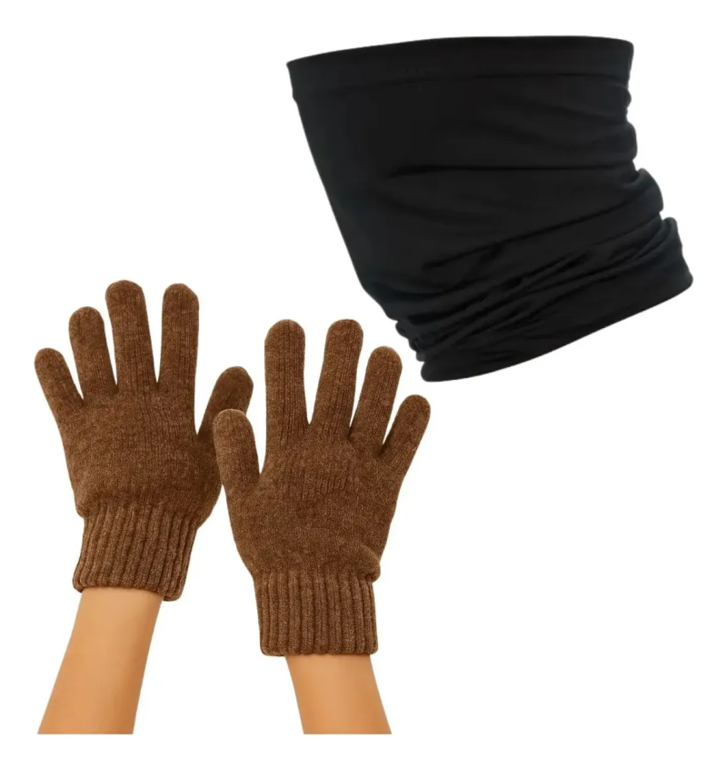 Combo Guantes Bossi + Cuello Térmico Edge
