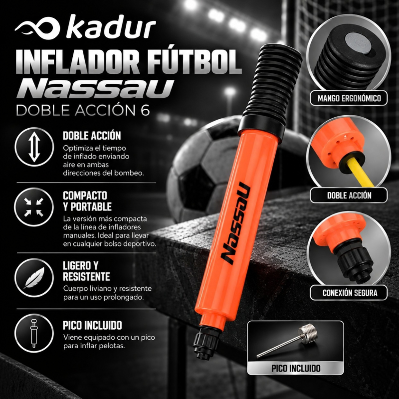 Pack 3 Pelotas Kadur Futsal + Inflador Doble Accion