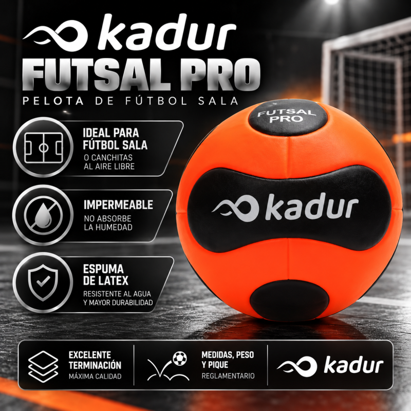 Pack 3 Pelotas Kadur Futsal + Inflador Doble Accion