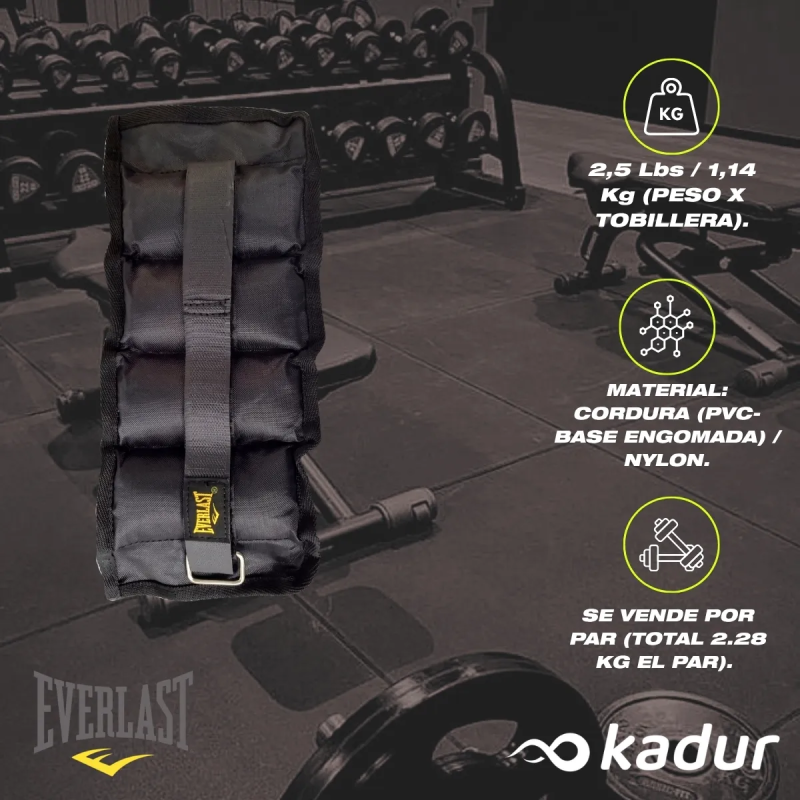 Tobillera Everlast 5 Libras Par de 2.5