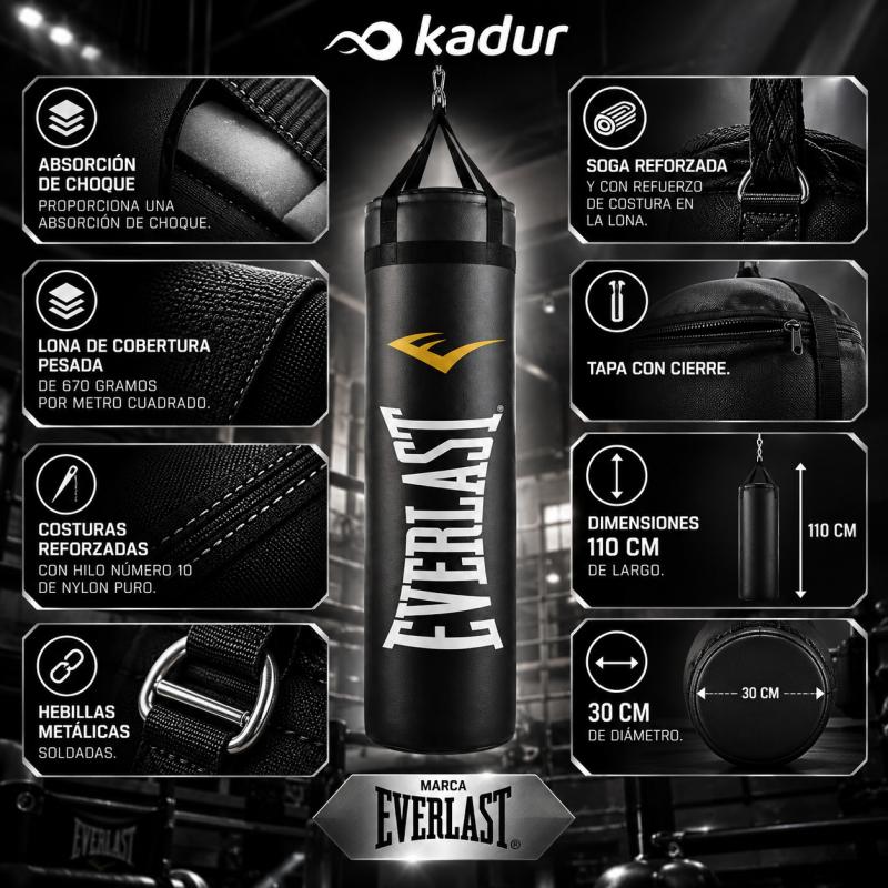 Bolsa Boxeo Everlast 110 Cm Guantes Pro Style Kit