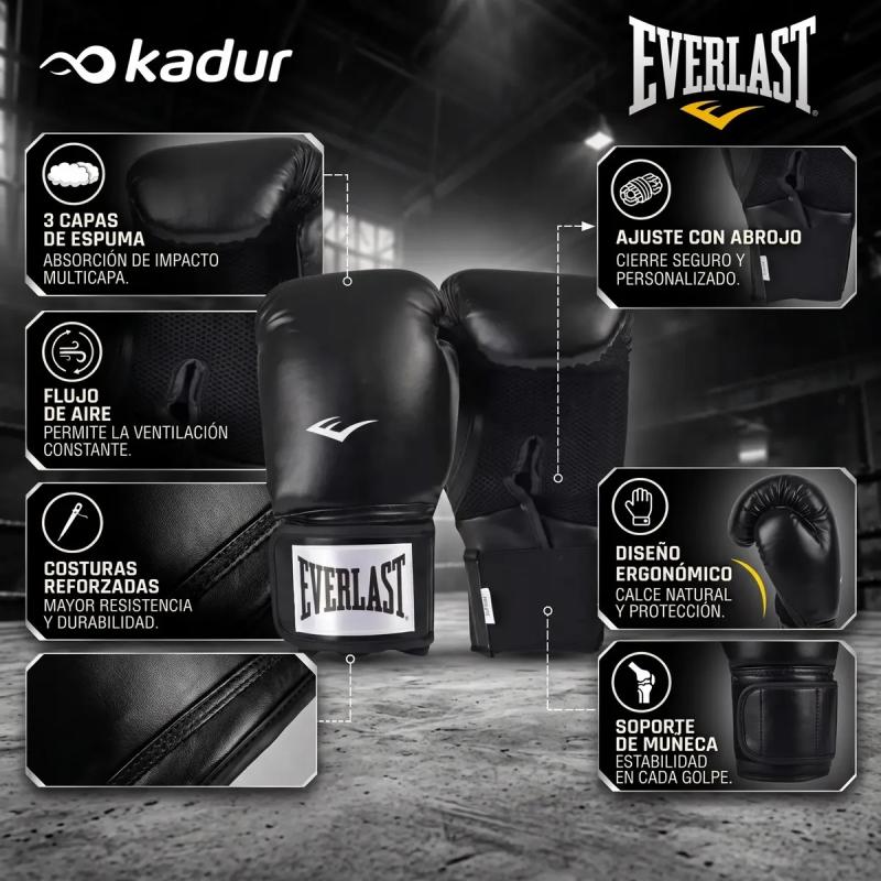 Bolsa Boxeo Everlast 90 Cm Guantes Pro Style Vendas
