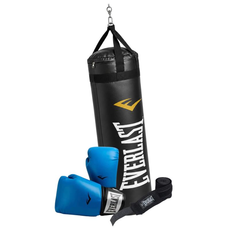 Bolsa Boxeo Everlast 110 Cm Guantes Pro Style Vendas