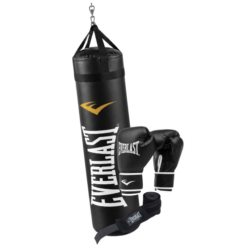 Bolsa Boxeo Everlast 110 Cm Guantes Core 2 Vendas Kit