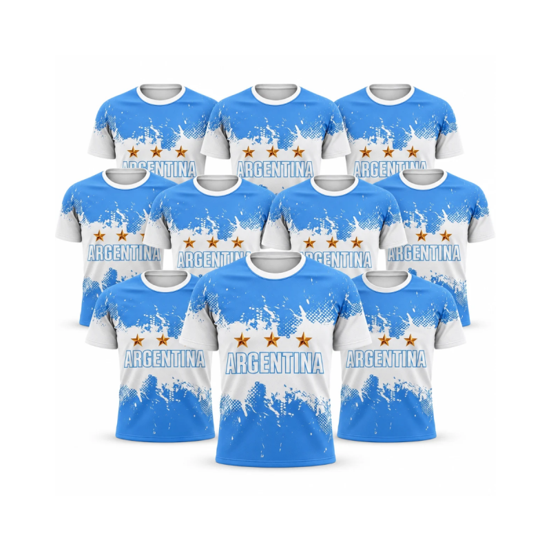Pack X10 Camisetas Futbol Argentina Para Sublimar Kadur