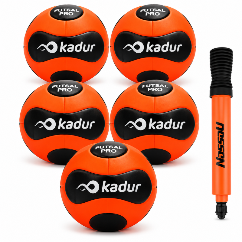 Pack 5 Pelotas Futsal Kadur N° 4 + Inflador Nassau