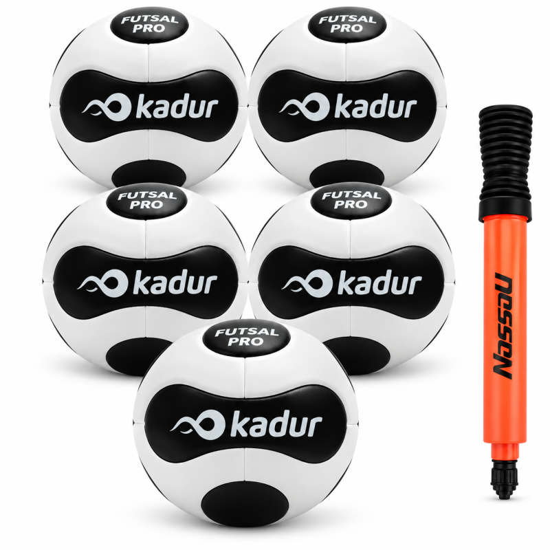Pack 5 Pelotas Futsal Kadur N° 4 + Inflador Nassau