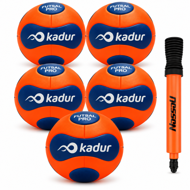 Pack 5 Pelotas Futsal Kadur N° 4 + Inflador Nassau