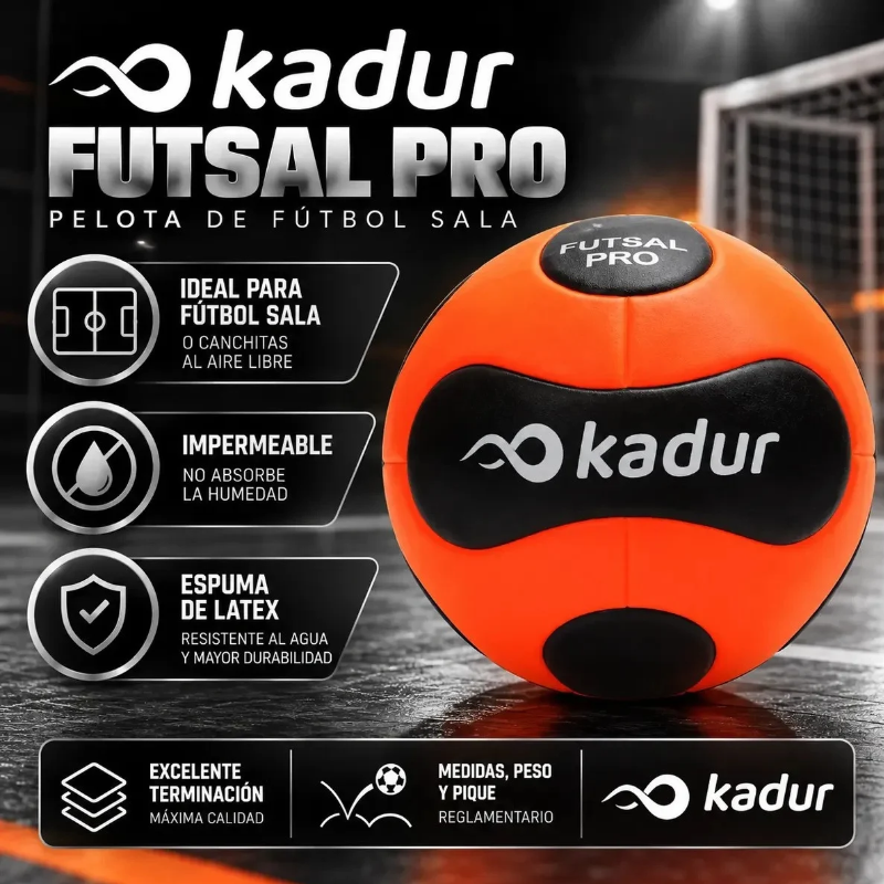 Pack 5 Pelotas Futsal Kadur N° 4 + Inflador Nassau