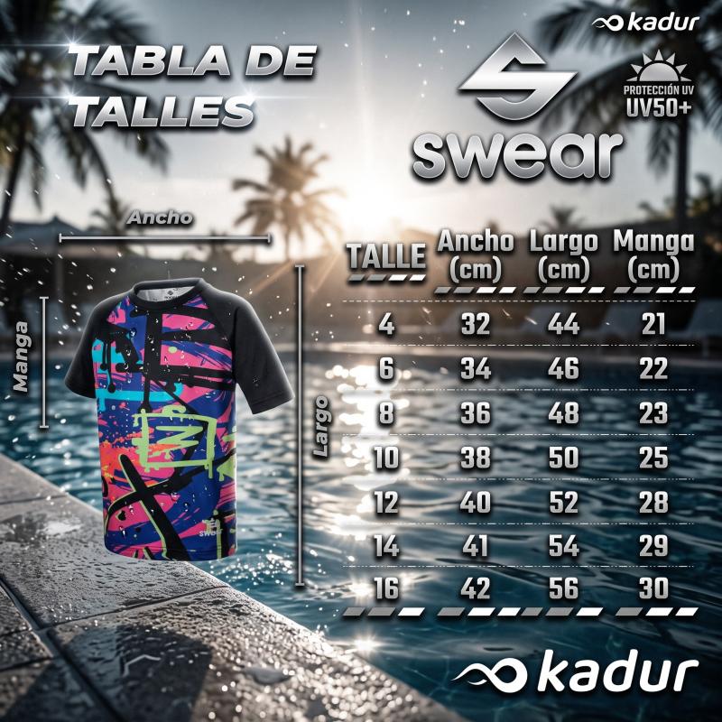 Remeras UV Infantiles Swear Manga Corta Combo X3