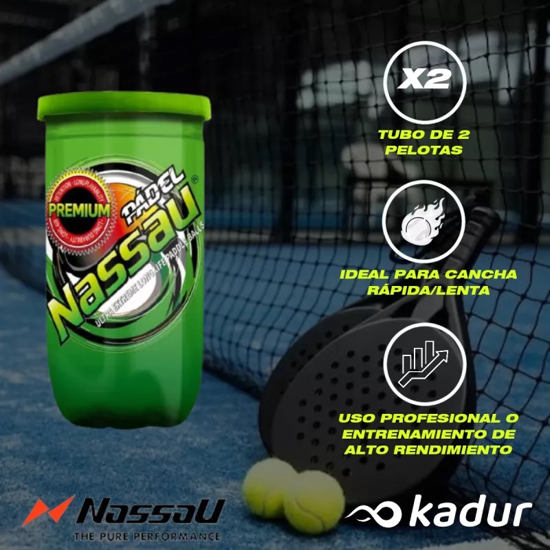 Tubo Pelotas Padel Nassau Premium