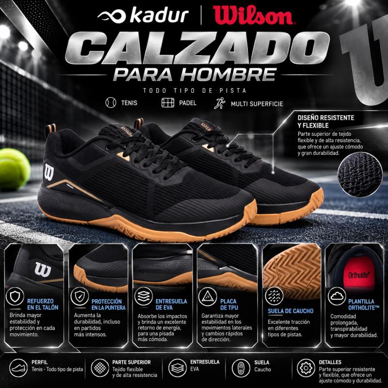 Zapatillas Wilson Tenis Smash Hombre Sintetico Mesh