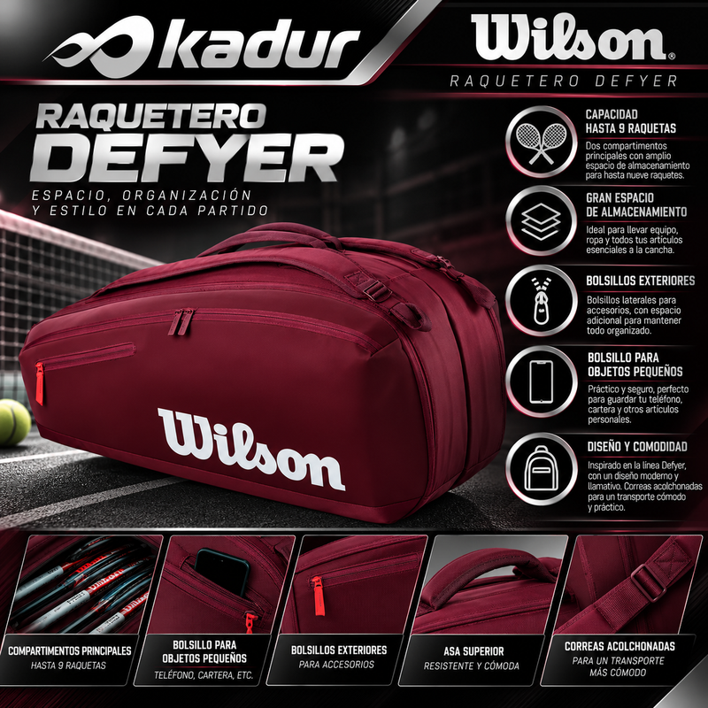 Bolso Raquetero Wilson Defyer Redune 9PK
